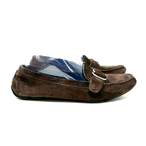 Prada Suede Leather Driving Loafers Moccasins Brown Size 37 - Picture 1 of 8